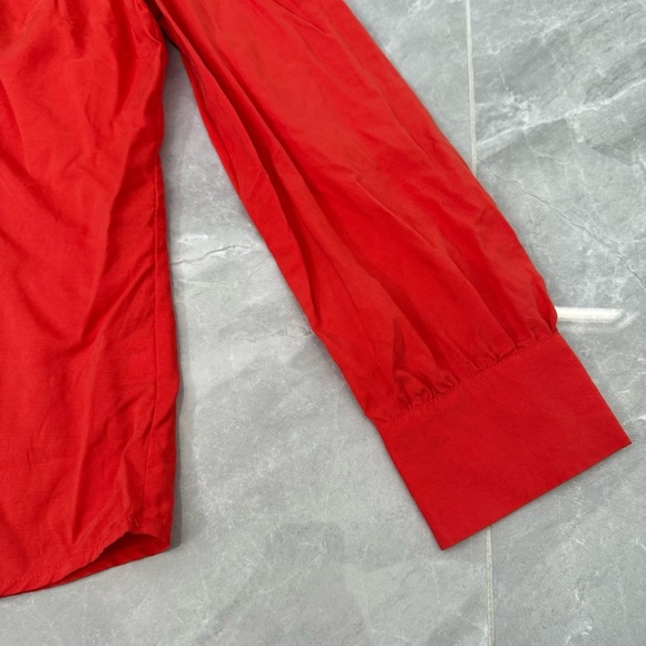 Women’s Merona Target Ruffle Neck Button Tie Long Sleeve Shirt Large - Picture 8 of 16